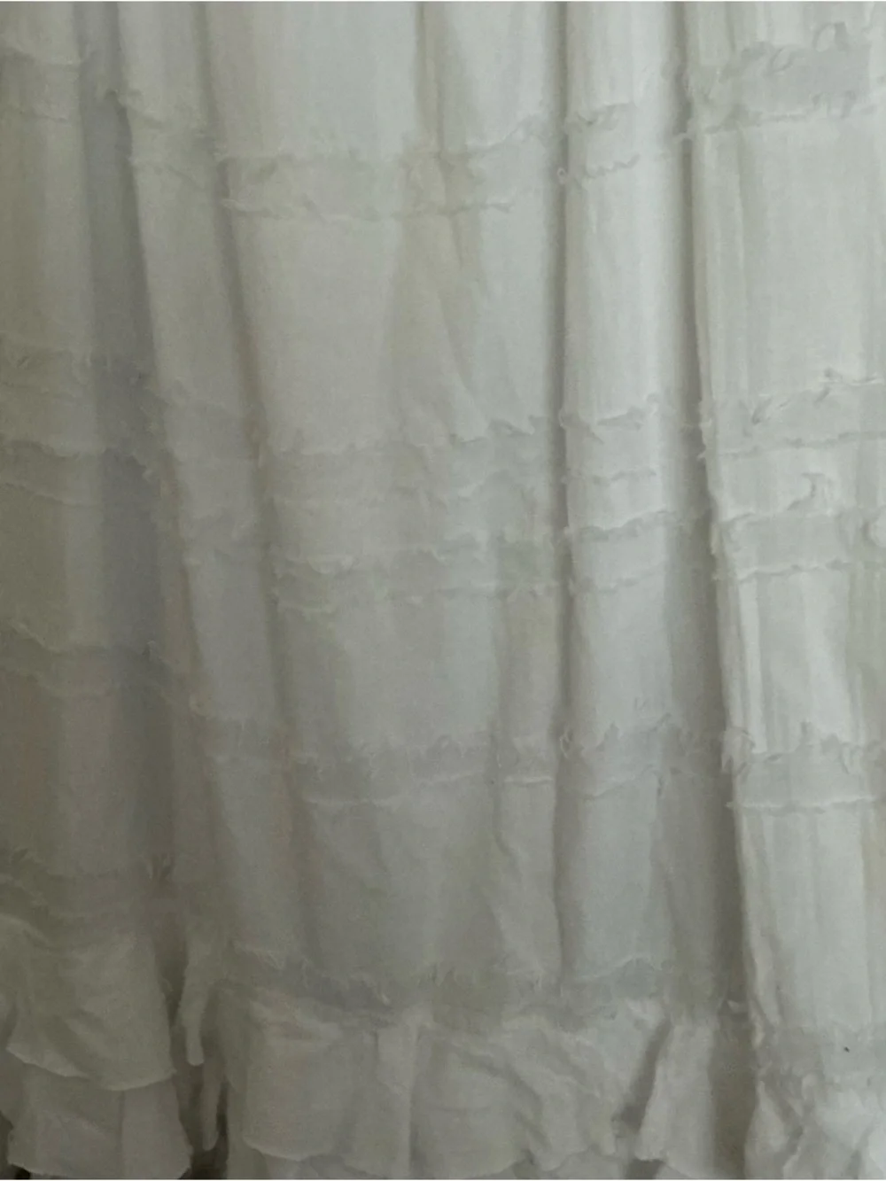 Tiana B. Women White Sleeveless Dress Size 8 Gathered Neckline Shaggy Ruffles - Picture 2 of 9